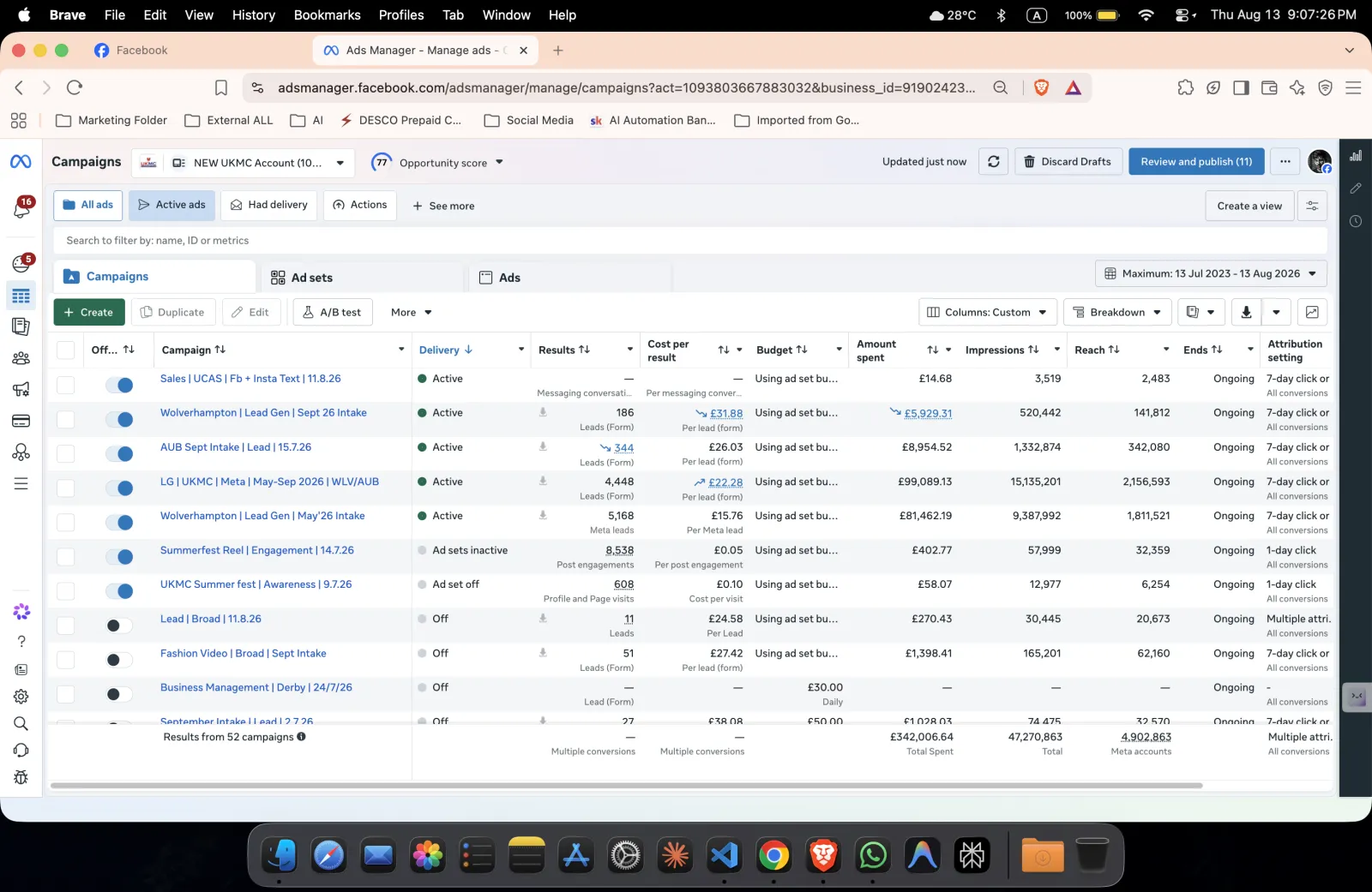 Generating 10,145 Student Leads with £342K in Meta Ad Spend